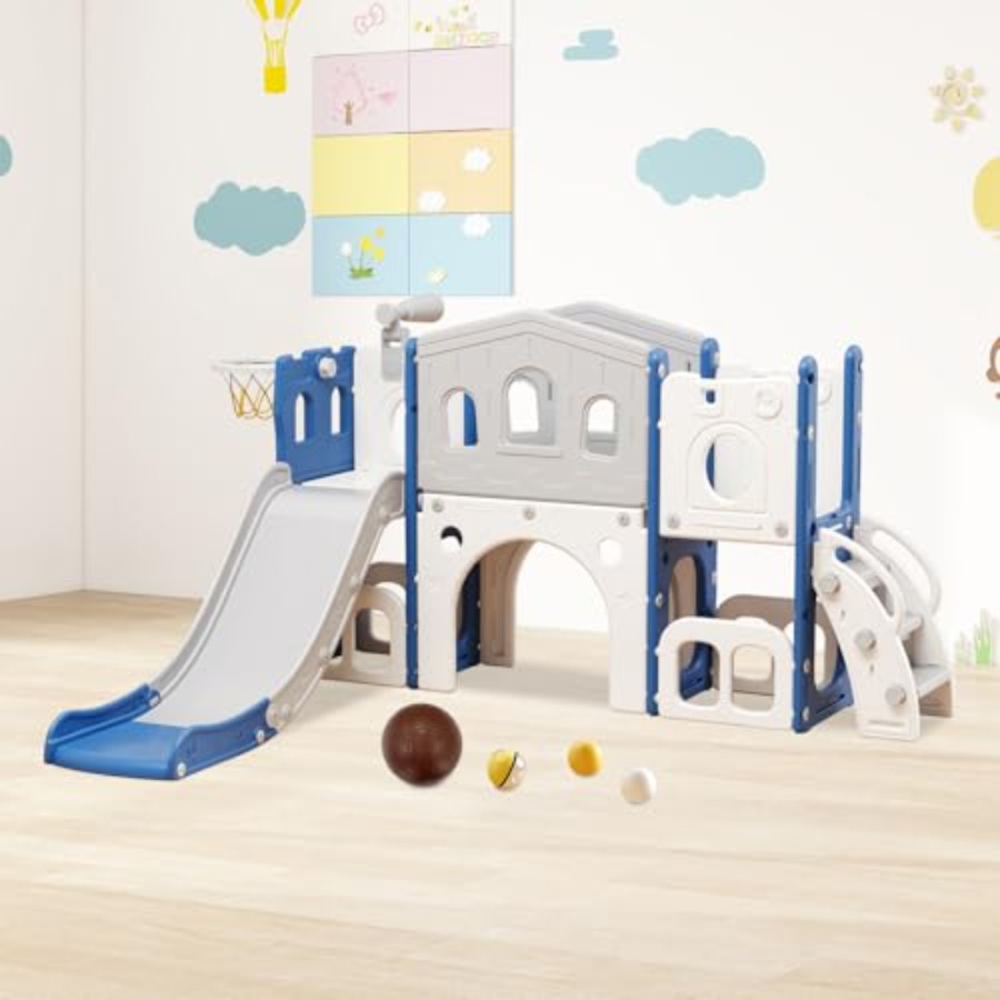 Kids Outdoor Playground - 8 in 1 Toddler Slide Set