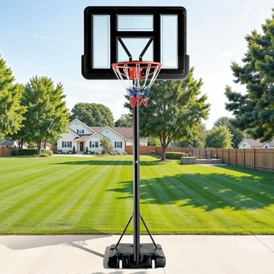 Kids Outdoor Basketball - Outdoor adjustable basketball hoop 4.2-10ft portable