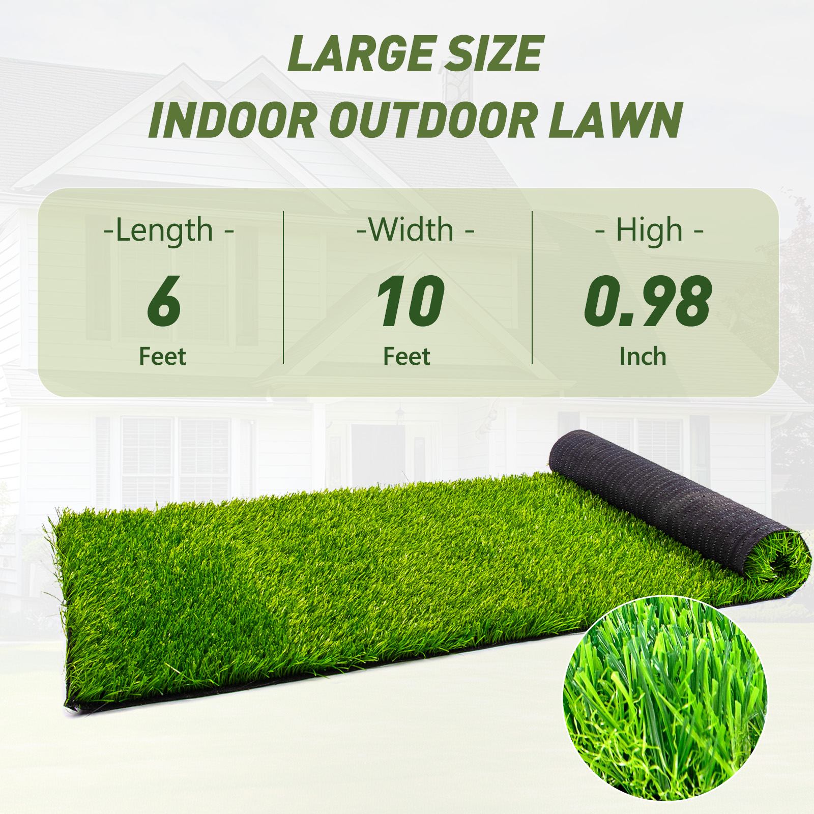 Outdoor Kid Friendly - Upgraded Large Artificial Grass Turf |