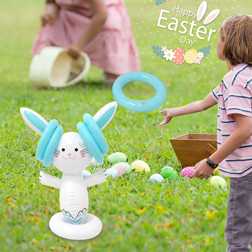 Kids Outdoor Kit - Easter Inflatable Bunny Ring Toss Game