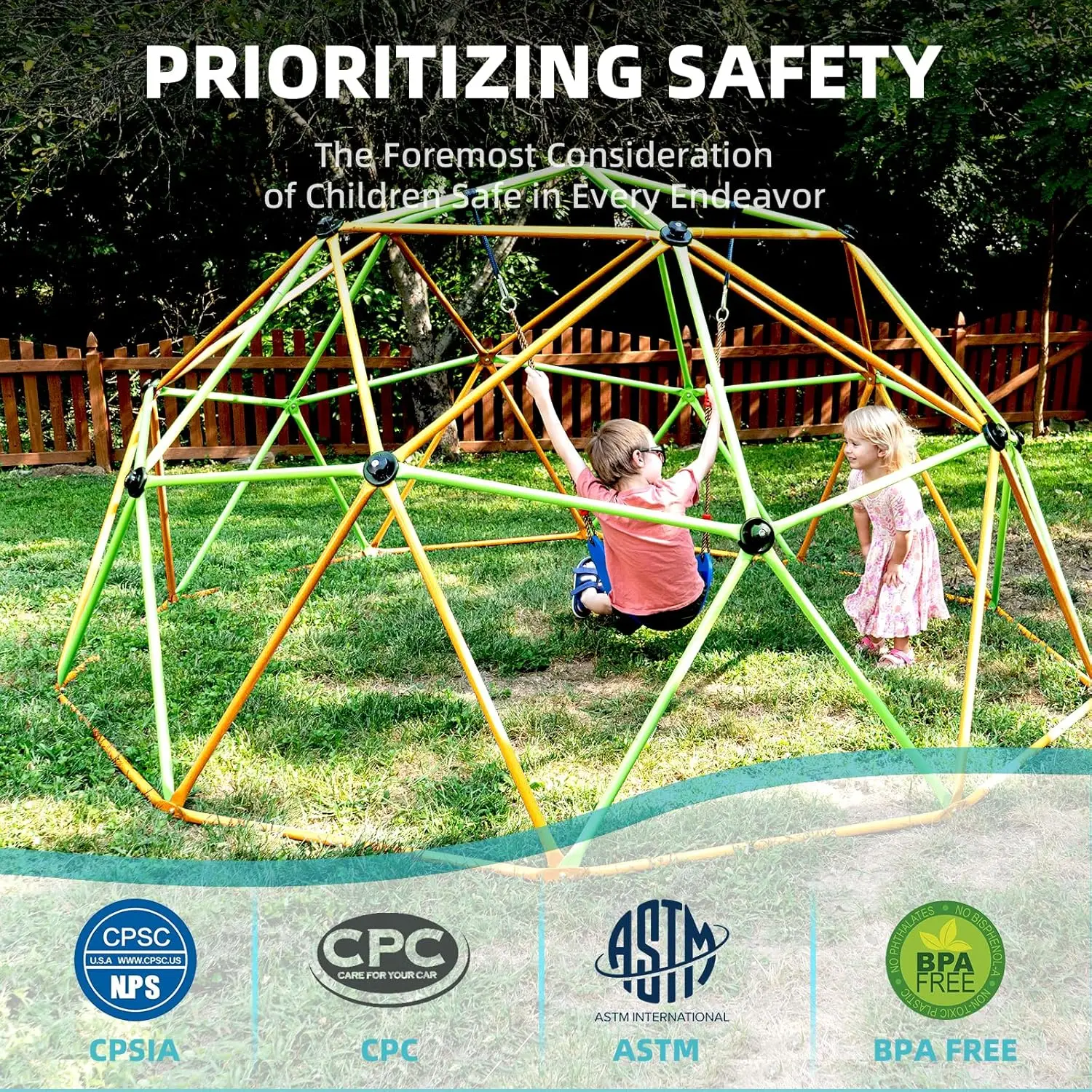 Climbing Dome, 10FT Jungle Gym - Kids Outdoor Jungle Gym Dome recension och pris