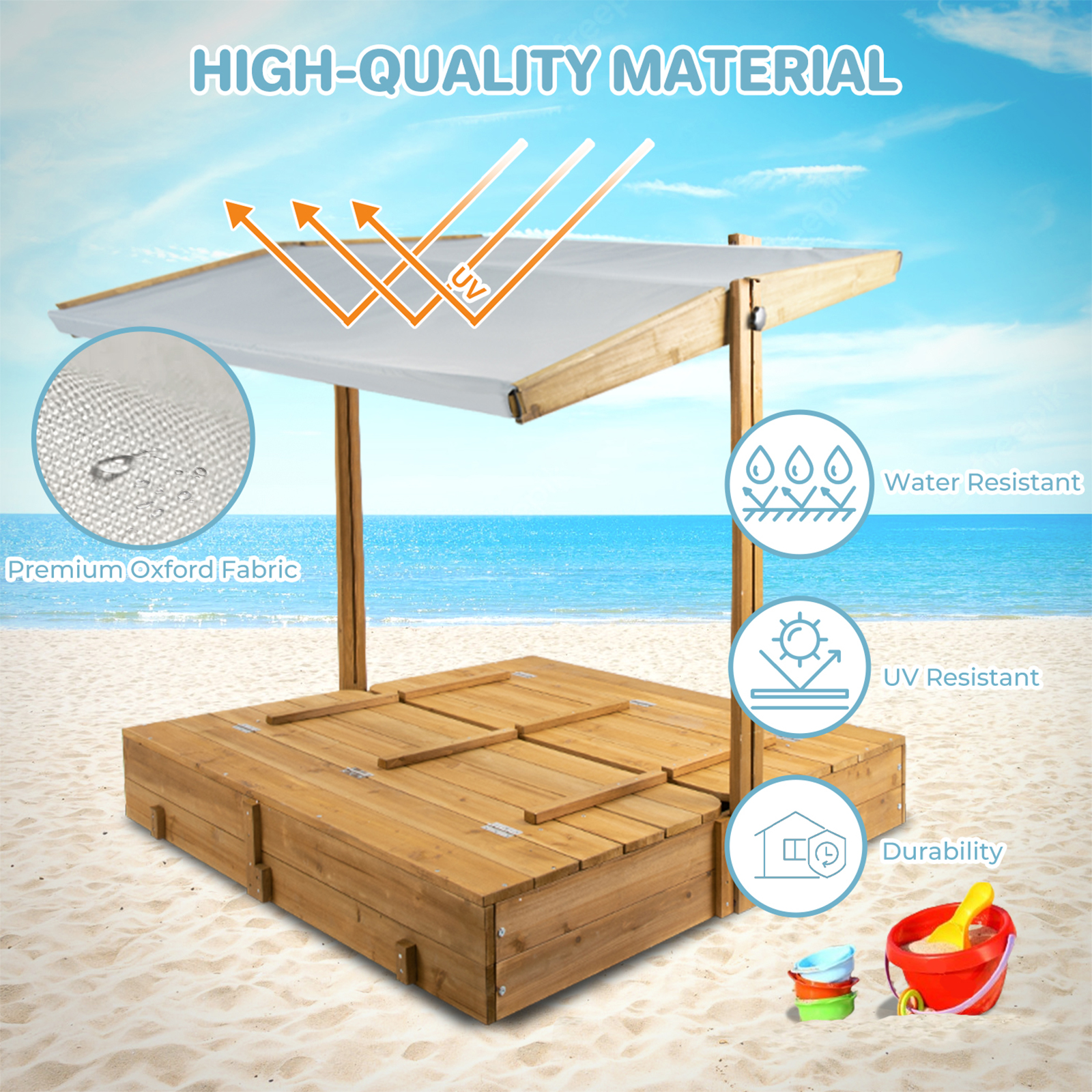 Kids Sand Box with Cover，Woode - Kids Outdoor Foldable Chair recension och pris