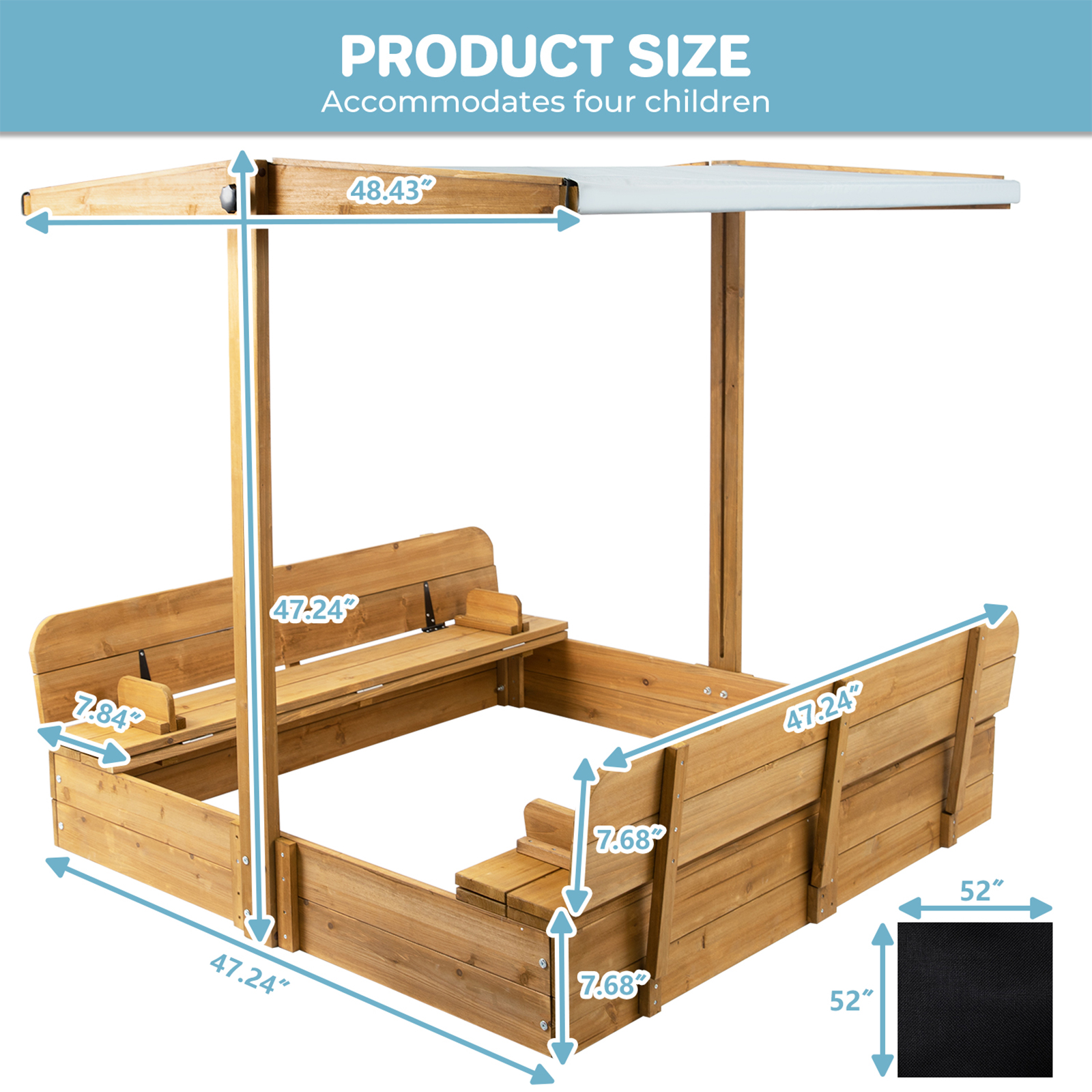 Kids Sand Box with Cover，Woode - Kids Outdoor Foldable Chair recension och pris
