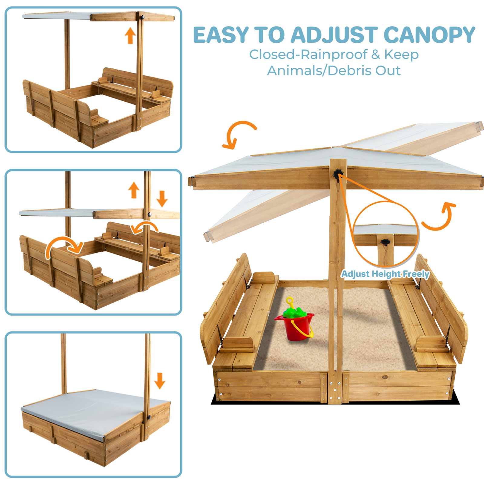 Kids Sand Box with Cover，Woode - Kids Outdoor Foldable Chair recension och pris