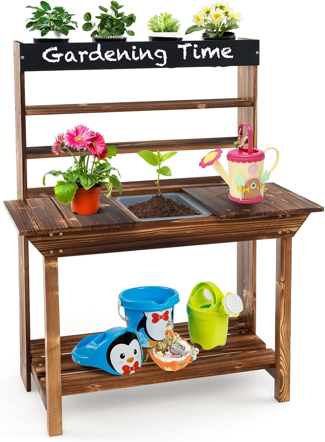 Mud Kitchen, Fir Wood Kids Pot - Kids Outdoor Chalkboard recension och pris