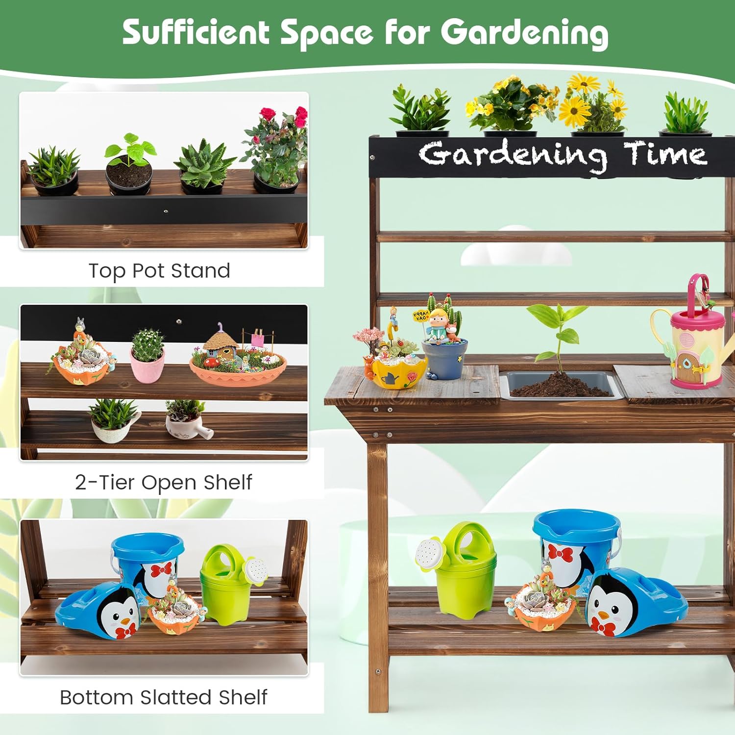 Mud Kitchen, Fir Wood Kids Pot - Kids Outdoor Chalkboard recension och pris