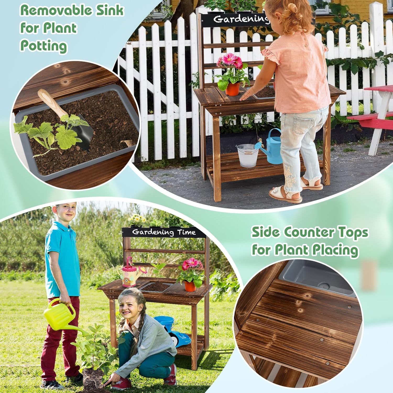 Mud Kitchen, Fir Wood Kids Pot - Kids Outdoor Chalkboard recension och pris