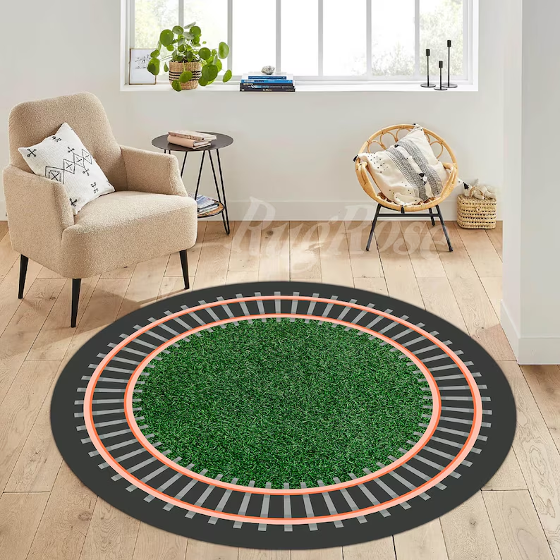 Train Tracks Round Rug Kids Pl - Kids Outdoor Tunnel recension och pris