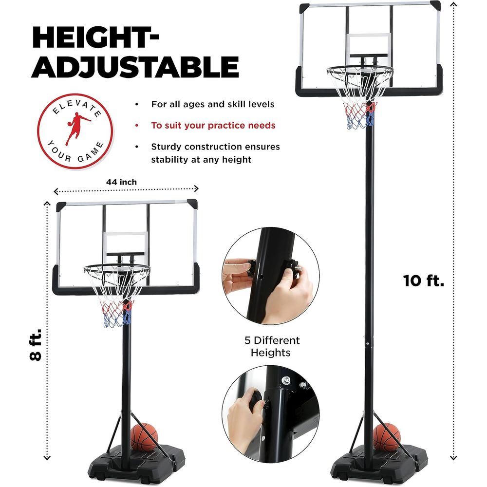 Adjustable 44 Shatterproof Bac - Kids Outdoor Basketball recension och pris