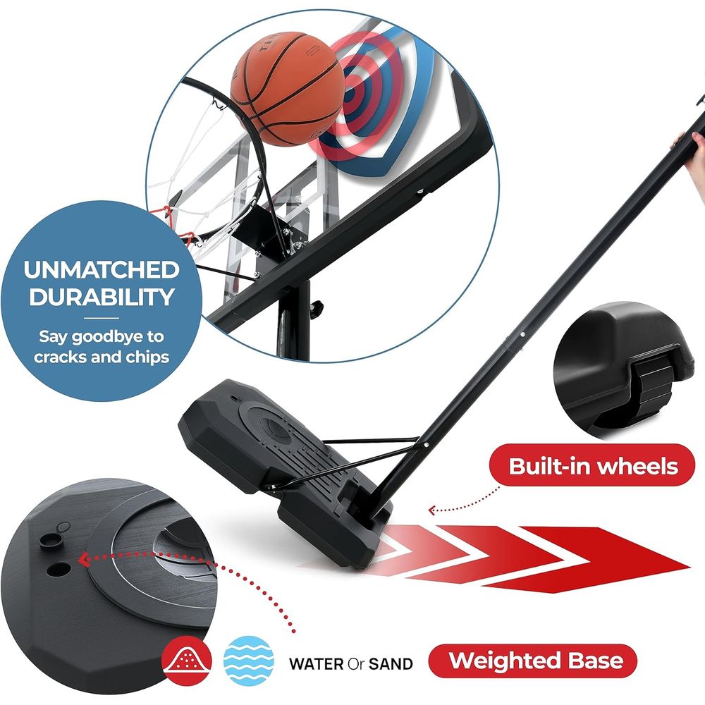 Adjustable 44 Shatterproof Bac - Kids Outdoor Basketball recension och pris