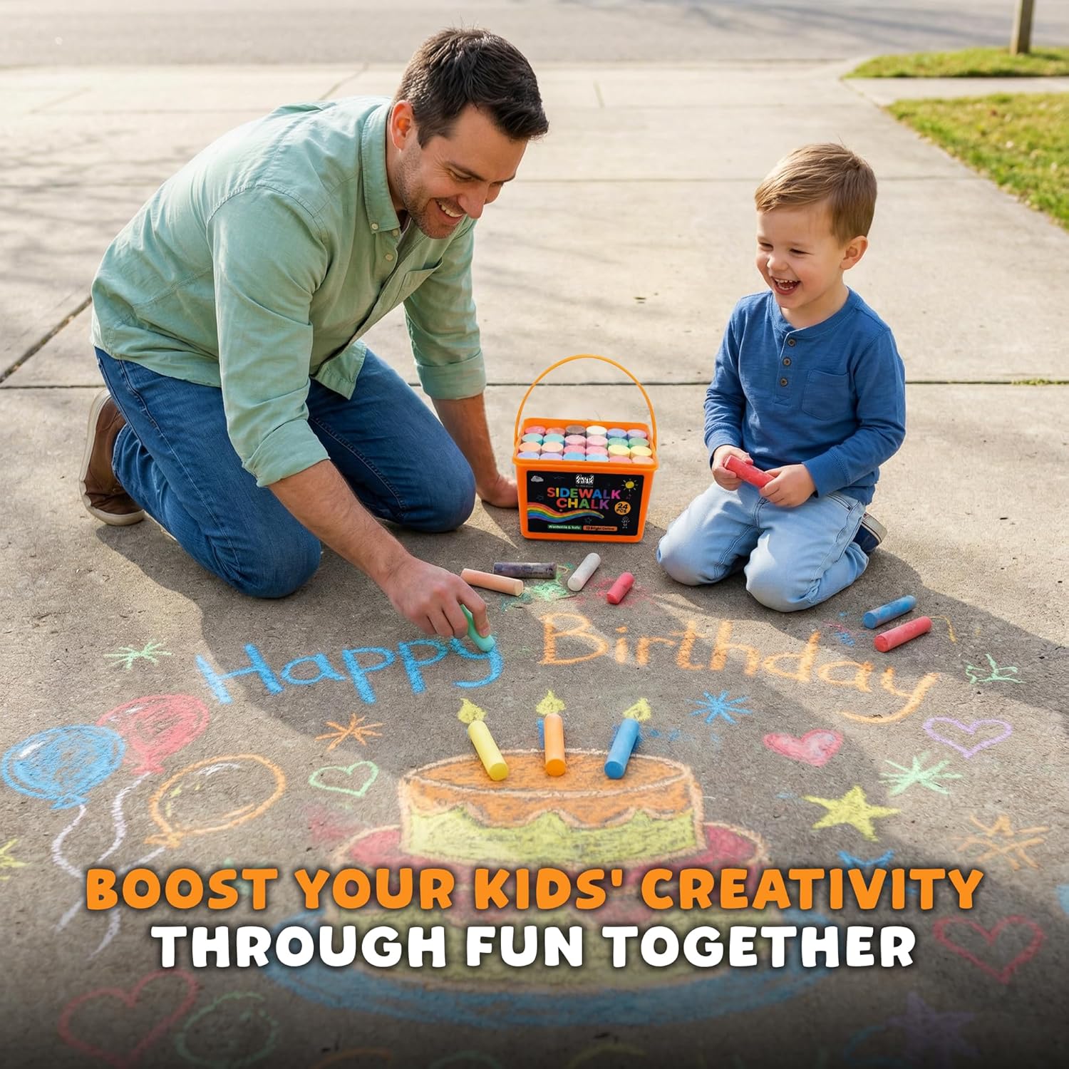 24 PCS Sidewalk Chalk for Kids - Kids Outdoor Chalkboard recension och pris
