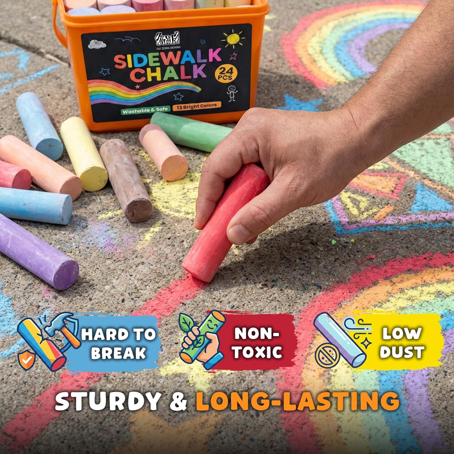 24 PCS Sidewalk Chalk for Kids - Kids Outdoor Chalkboard recension och pris