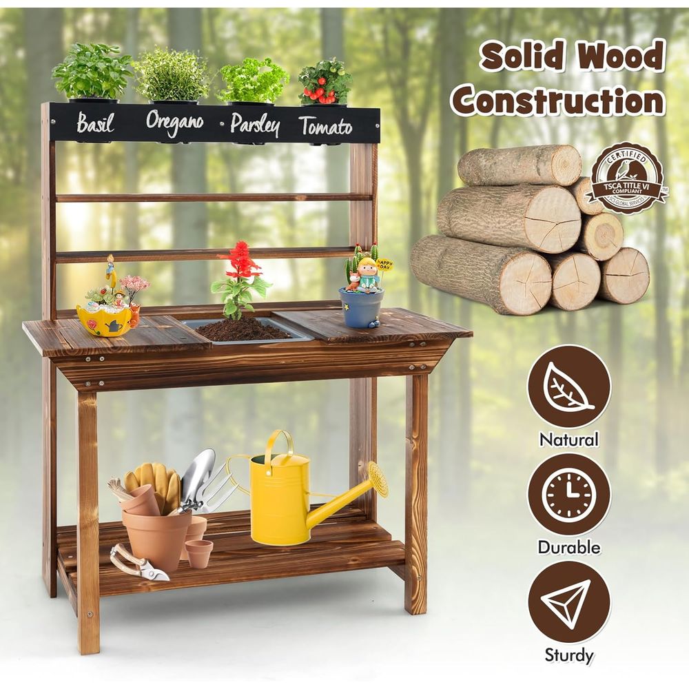 Wooden Kids Gardening Bench wi - Kids Outdoor Chalkboard recension och pris