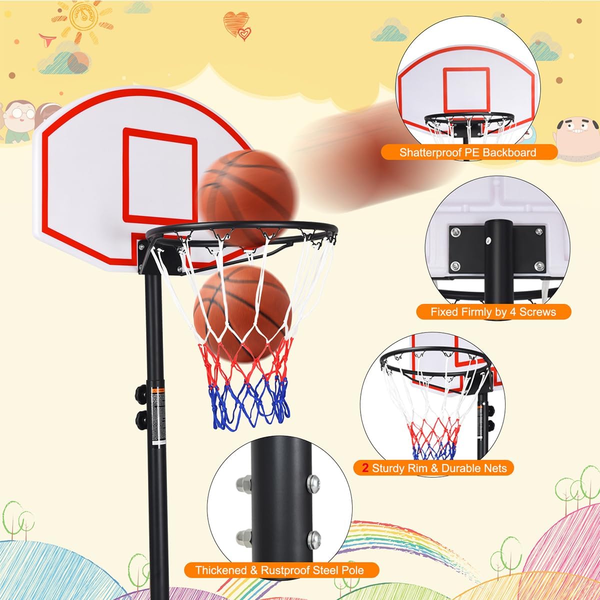 Portable Basketball Hoop with  - Kids Outdoor Basketball recension och pris