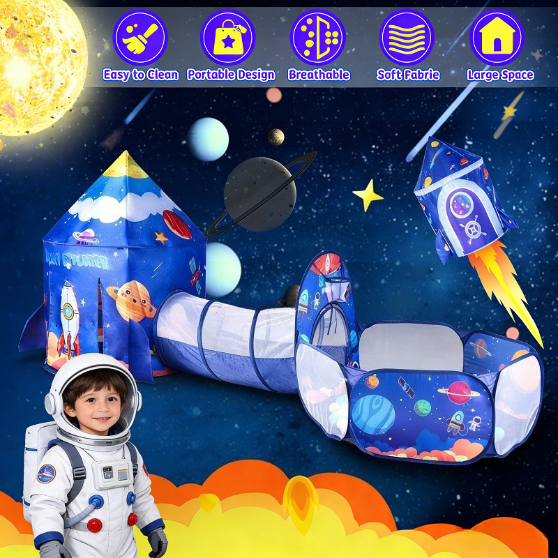 3pc Space Ship Kids Play Tent, - Kids Outdoor Tunnel recension och pris