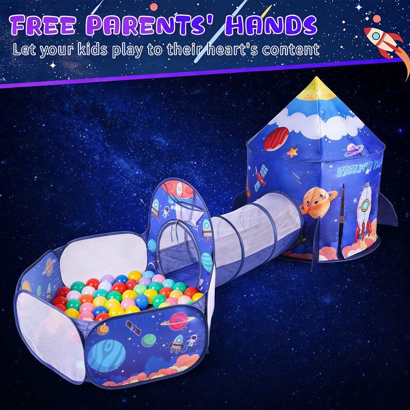 3pc Space Ship Kids Play Tent, - Kids Outdoor Tunnel recension och pris
