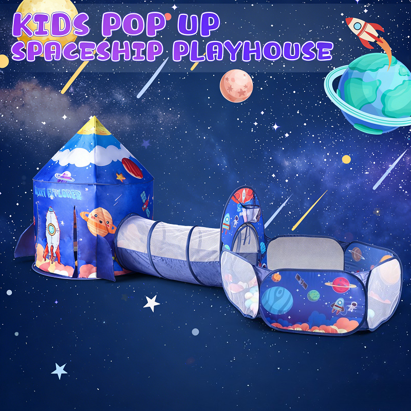 3pc Space Ship Kids Play Tent, - Kids Outdoor Tunnel recension och pris
