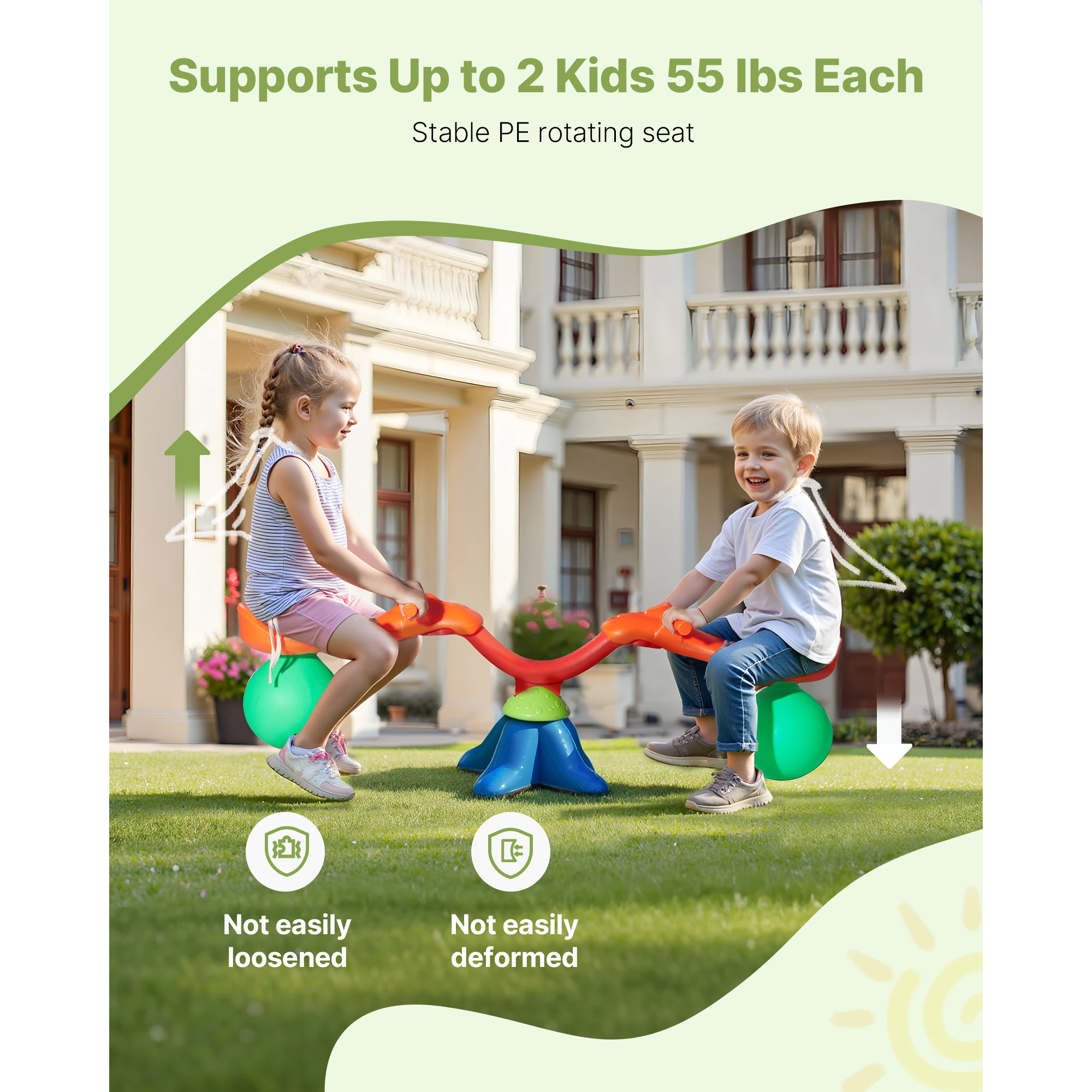 SucceBuy Kids Seesaw 55Lbs per - Kids Outdoor Playground recension och pris