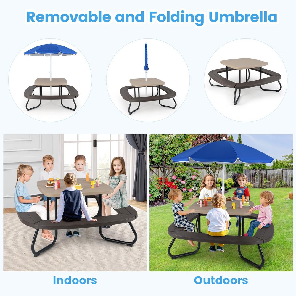 Kids Picnic Table, 8 Person Ki - Kids Outdoor Foldable Chair recension och pris