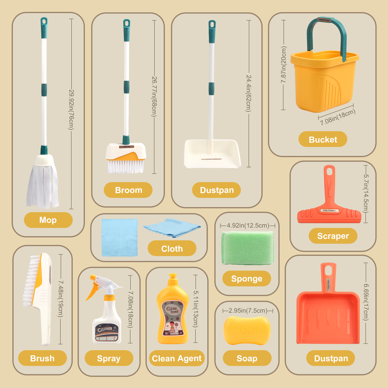 12pcs/set Kids Cleaning Set Ho - Kids Outdoor Broom recension och pris