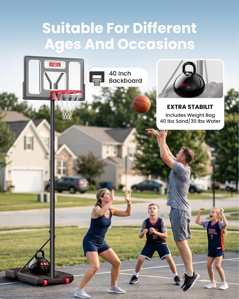 Portable Basketball Hoop 5.6-1 - Kids Outdoor Basketball recension och pris