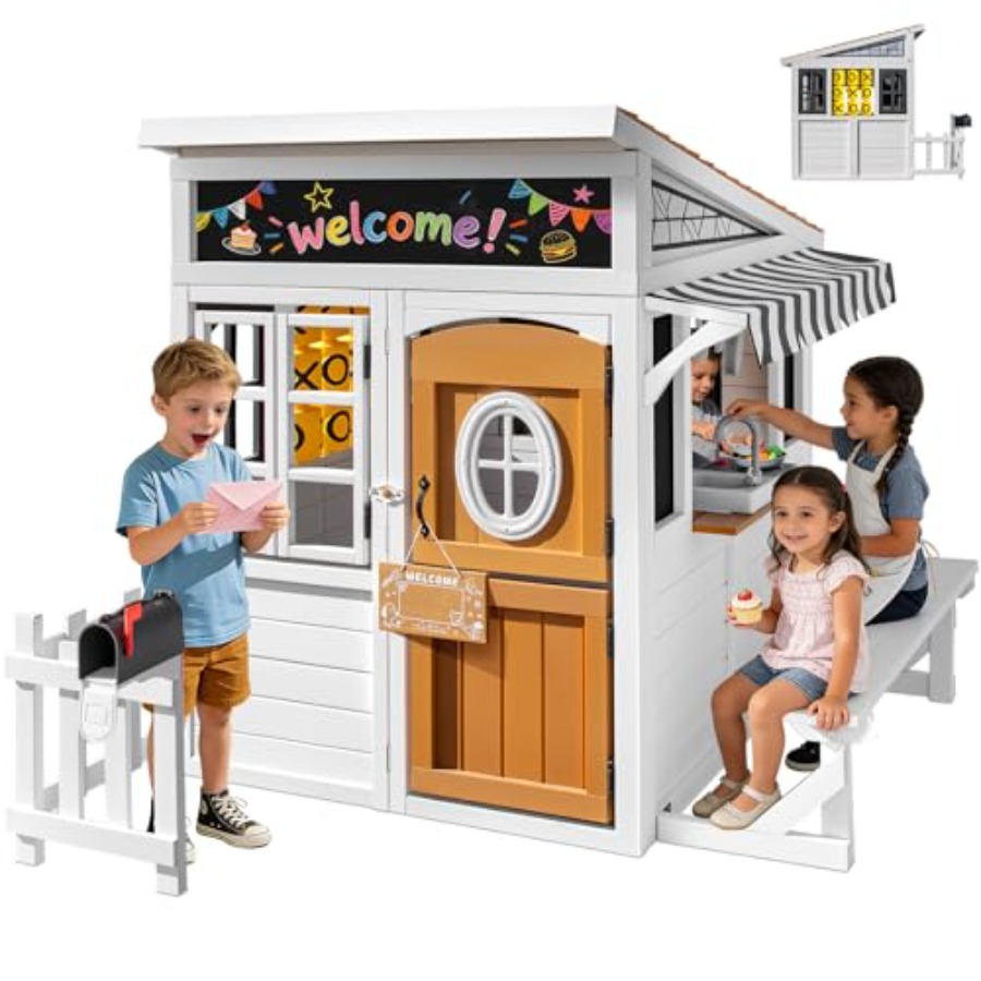 Outdoor playhouse for kids 3-1 - Kids Outdoor Chalkboard recension och pris