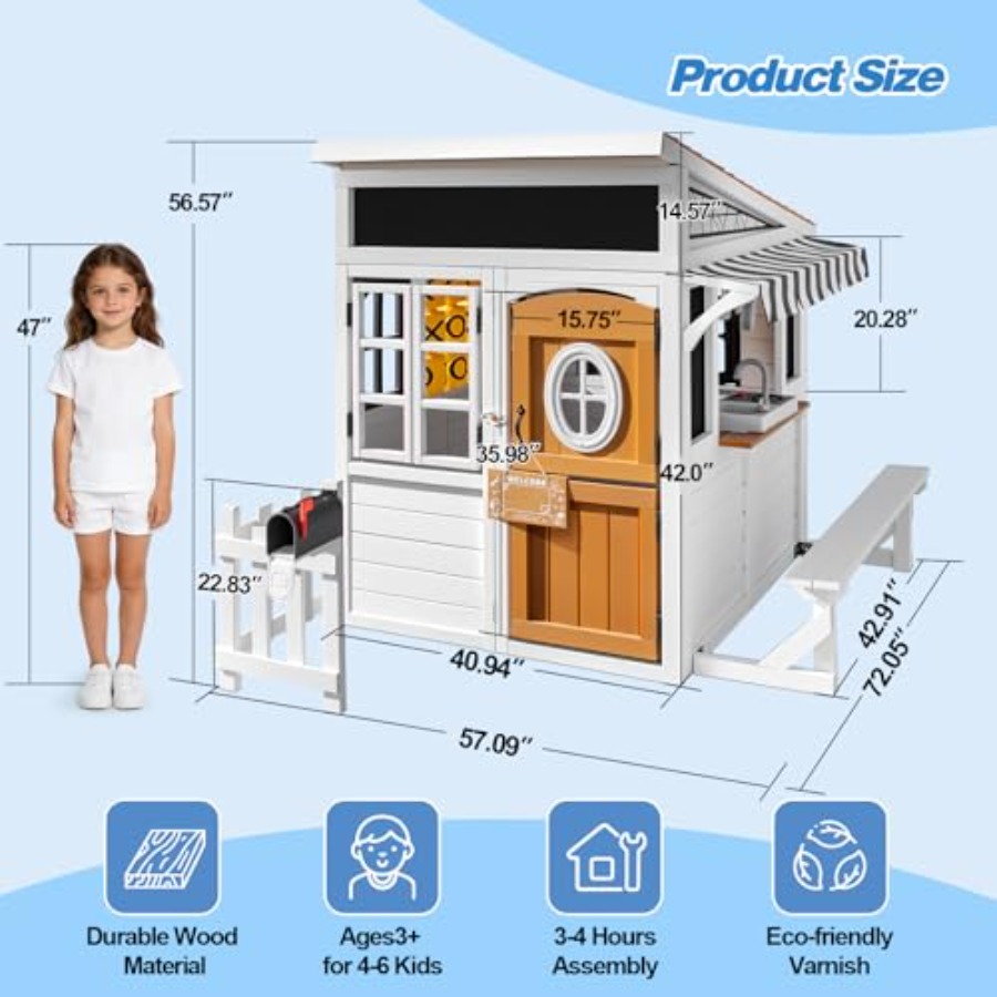 Outdoor playhouse for kids 3-1 - Kids Outdoor Chalkboard recension och pris