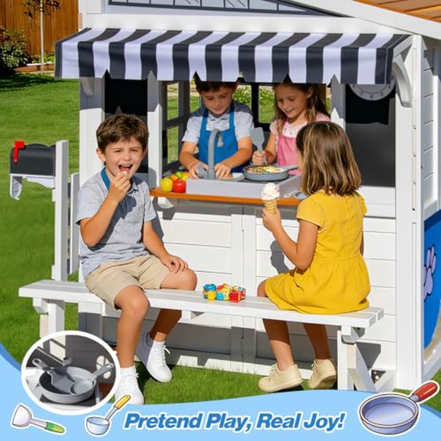 Outdoor playhouse for kids 3-1 - Kids Outdoor Chalkboard recension och pris