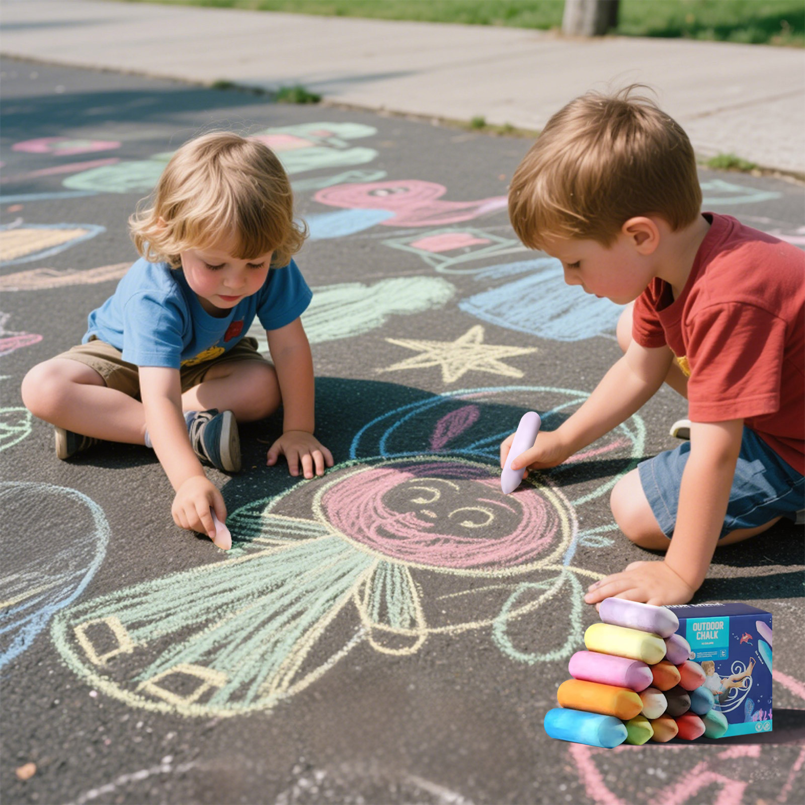 Washable Jumbo Sidewalk Colors - Kids Outdoor Chalkboard recension och pris