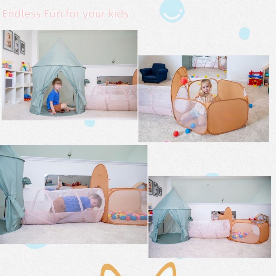 Kids Play Tent with Tunnel, 3  - Kids Outdoor Tunnel recension och pris