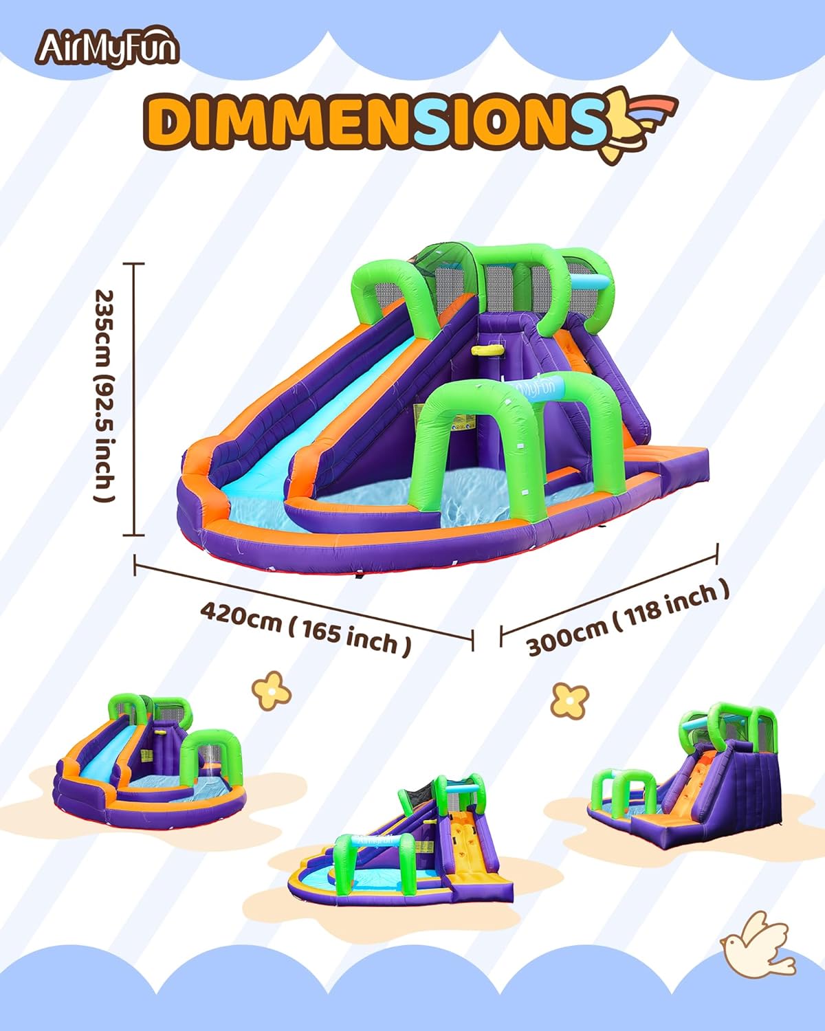 Water Slide InflatableBounce H - Kids Outdoor Tunnel recension och pris