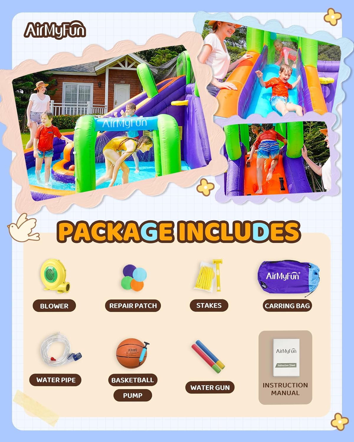 Water Slide InflatableBounce H - Kids Outdoor Tunnel recension och pris