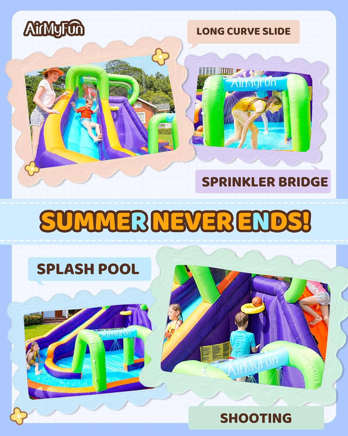 Water Slide InflatableBounce H - Kids Outdoor Tunnel recension och pris