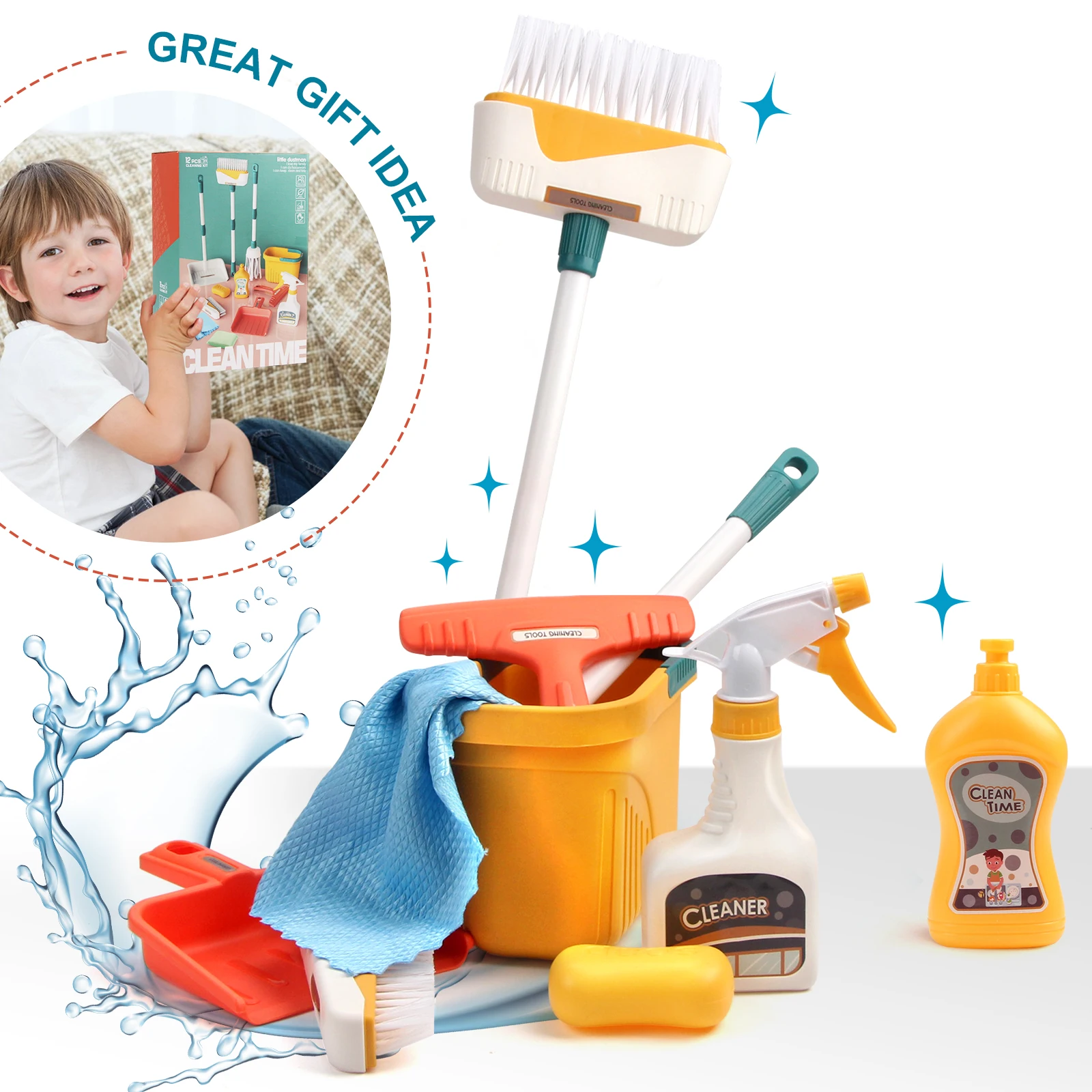 12pcs/set Kids Housework Suppl - Kids Outdoor Broom recension och pris