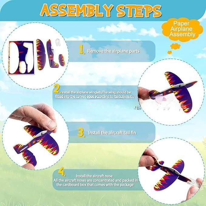 50/100Pcs Foam Glider Plane To - Kids Outdoor Easter Toys recension och pris