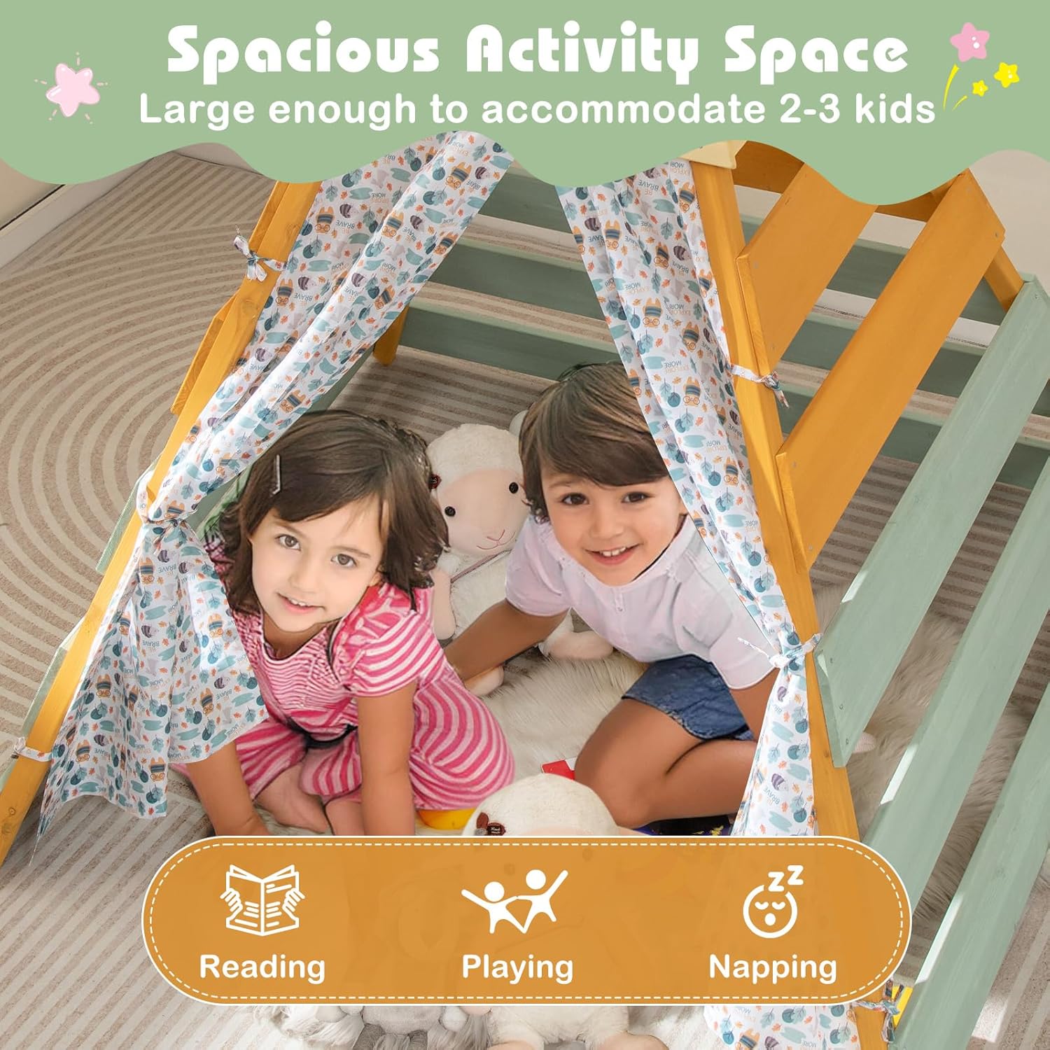 Teepee Tent for Kids, Large Ki - Kids Outdoor Chalkboard recension och pris
