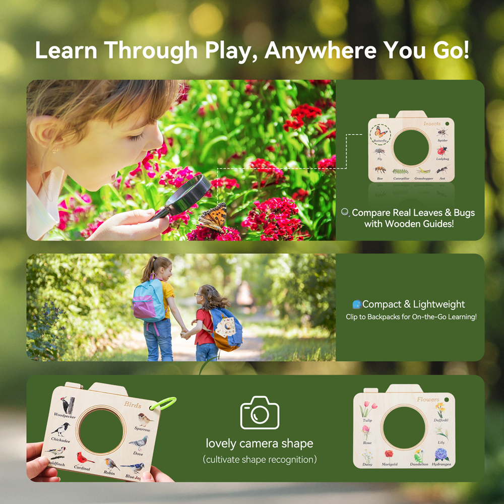 Wooden Camera Shape Nature Cog - Kids Outdoor Kit recension och pris