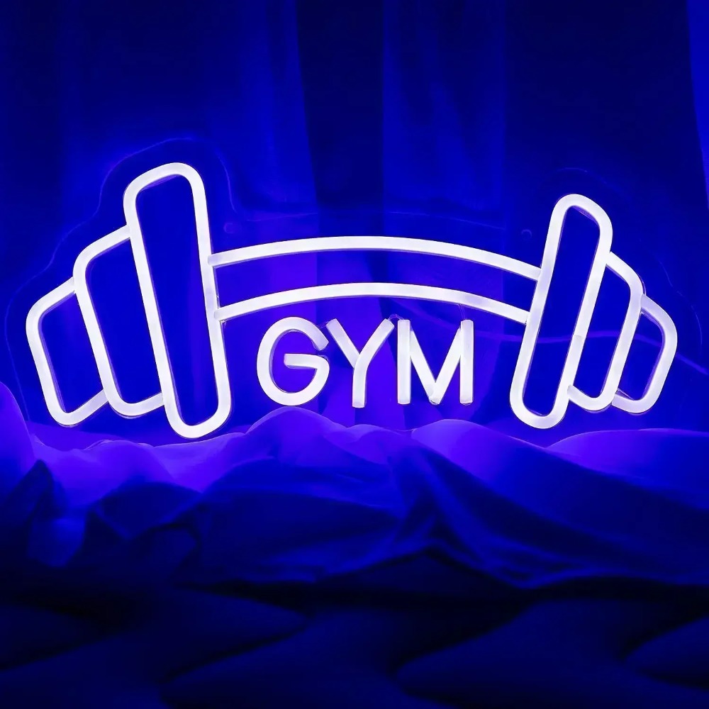 Barbell Gym Neon Sign Blue Dum - Kids Outdoor Gym recension och pris
