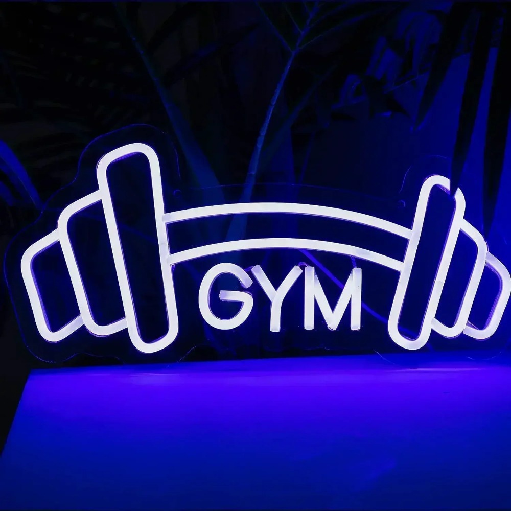 Barbell Gym Neon Sign Blue Dum - Kids Outdoor Gym recension och pris