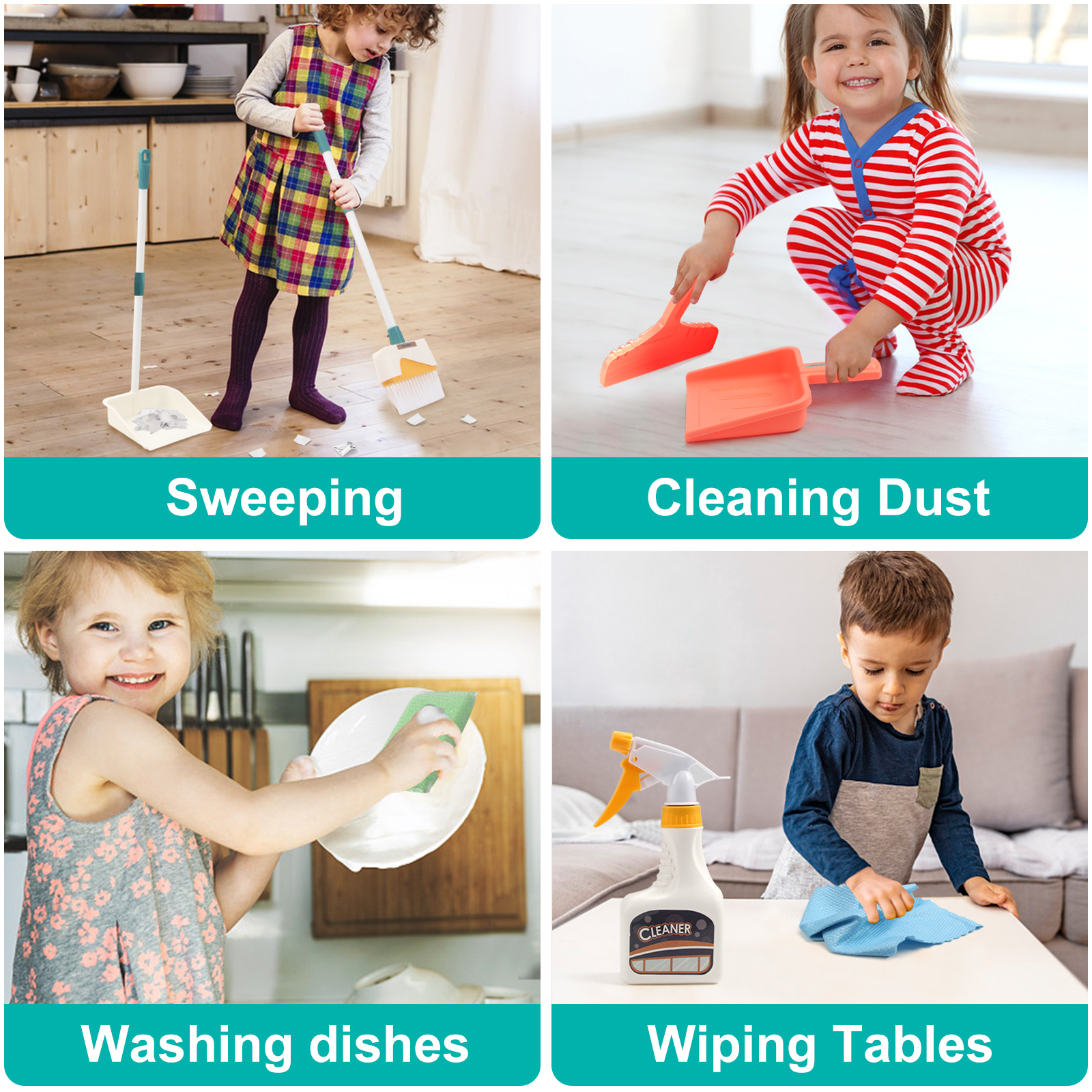 12pcs/set Kids Cleaning Set Ho - Kids Outdoor Broom recension och pris