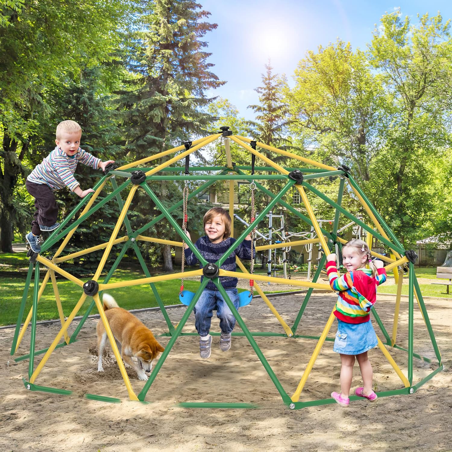 GIKPAL Climbing Dome, 10FT Dom - Kids Outdoor Jungle Gym Dome recension och pris