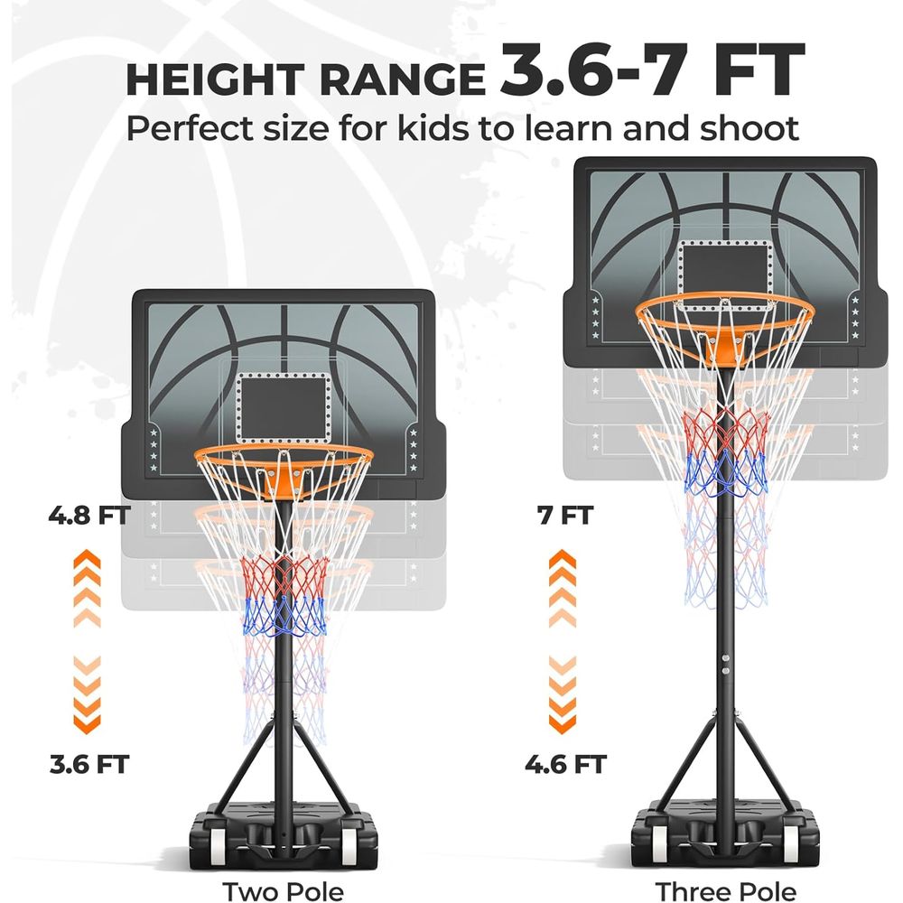 Adjustable Height Portable Bas - Kids Outdoor Basketball recension och pris