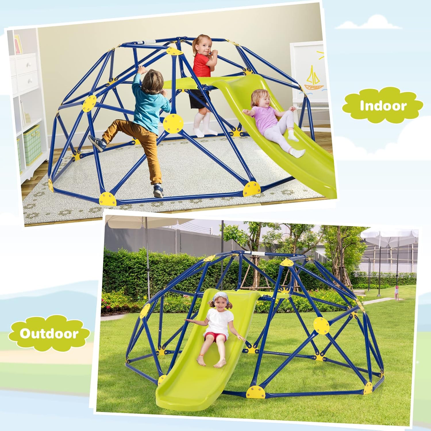 Costzon Climbing Dome with Sli - Kids Outdoor Jungle Gym Dome recension och pris