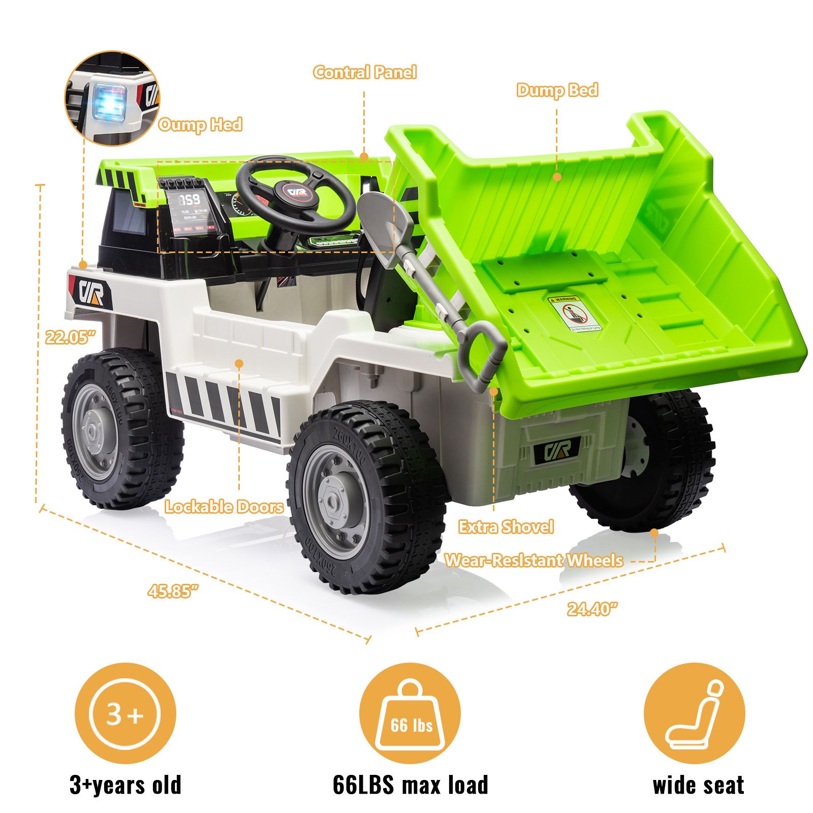 12V Kids Ride-on Dump Truck wi - Kids Outdoor Dump Truck recension och pris