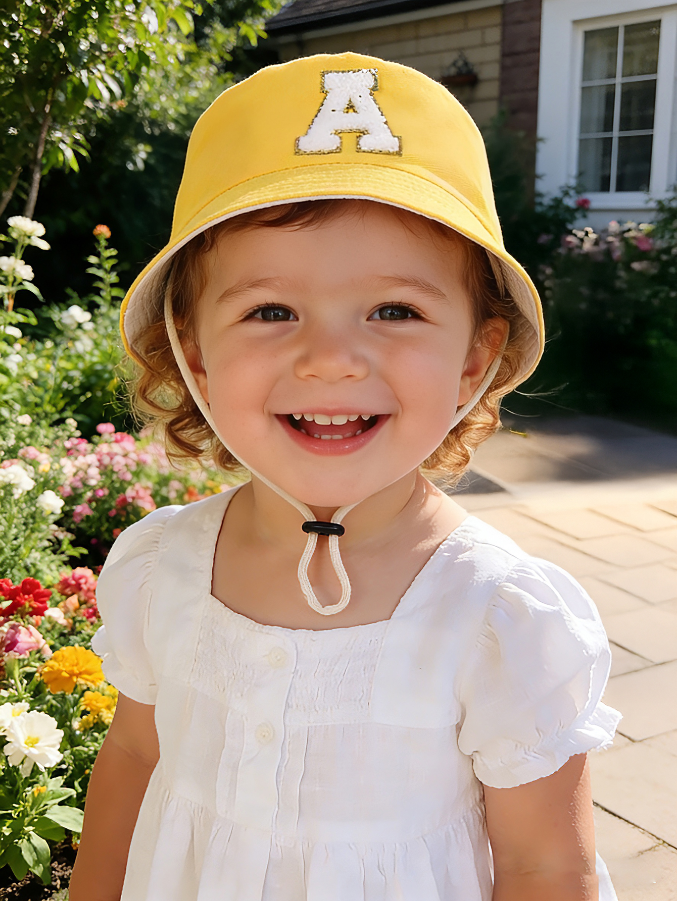 1pc yellow Kids 26 Letter Prin - Kids Outdoor Hat recension och pris
