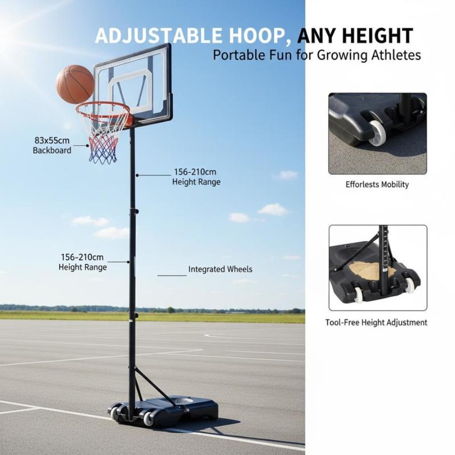Basketball Stand with Wheels 8 - Kids Outdoor Basketball recension och pris