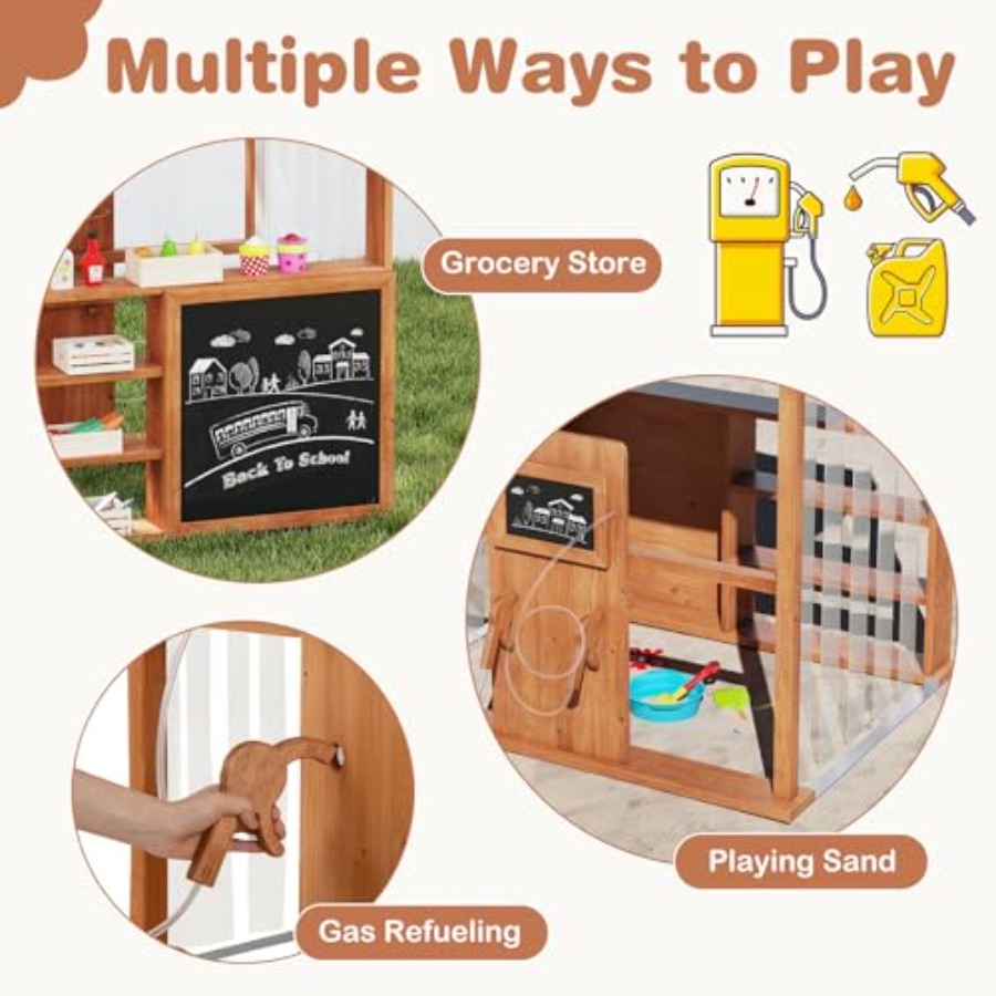 Outdoor kids gas station playh - Kids Outdoor Chalkboard recension och pris
