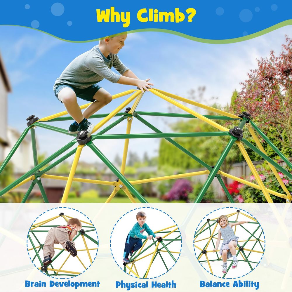 Climbing Dome, 10FT Climber wi - Kids Outdoor Jungle Gym Dome recension och pris